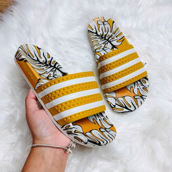 adidas Shoes - NWT Adidas Adilette Slides Sandals Craft Gold